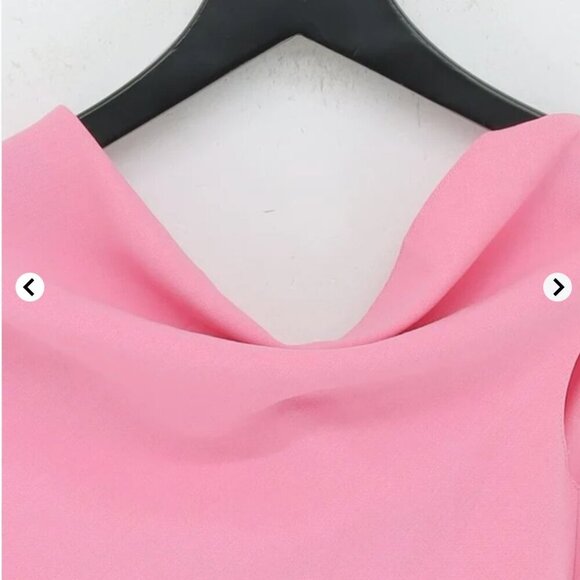 ZARA Soft Pink Asymmetrical Top Size MEDIUM NEW WITH TAG! - Picture 4 of 6